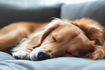 Obraz premium Sleeping Dog Close-Up Background