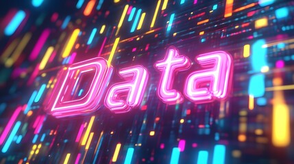 Vibrant neon data display