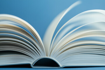 Close-Up of Open Book Pages Side View