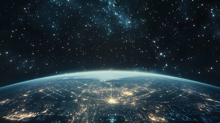 Obraz premium Breathtaking view of earth from space at night