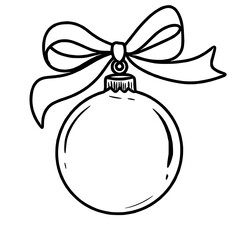 Line art doodle Hand drawn Christmas Winter graphic vector illustration isolated on white background color editable Christmas decoration