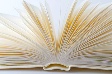 Fototapeta premium Close-Up of Open Book Pages Side View
