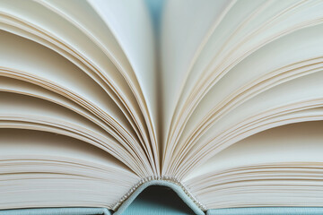 Close-Up of Open Book Pages Side View