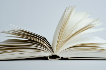 Fototapeta premium Close-Up of Open Book Pages Side View