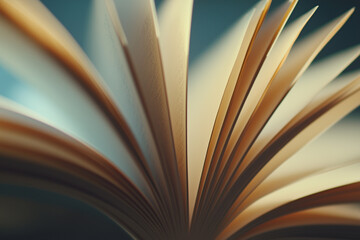 Close-Up of Open Book Pages Side View