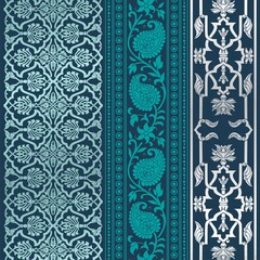 wedding card design, traditional paisley floral pattern , royal India	