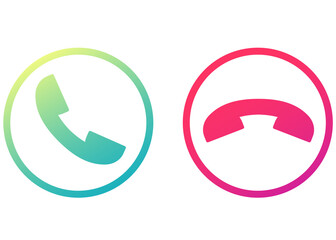 phone call buttons, decline and accept, png design
