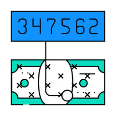 tagged money line icon vector. tagged money sign. isolated symbol illustration