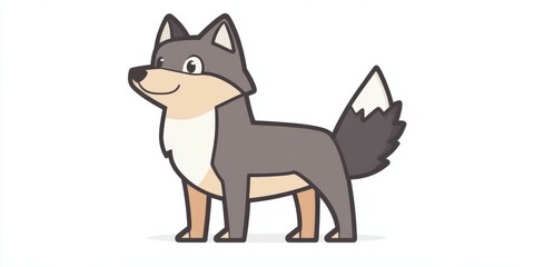 Obraz premium Playful wolf icon on a simple background