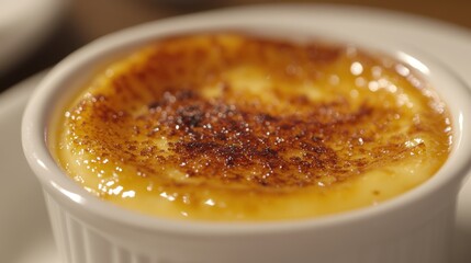 Crème brûlée close-up.