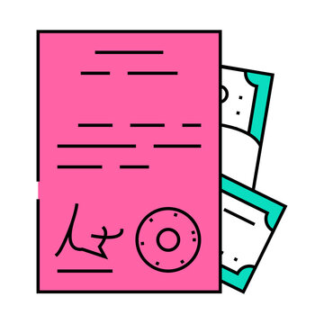 recommend clip art: purchase of documents line icon vector. purchase of documents sign. isolated symbol illustration