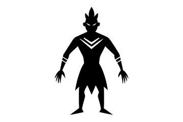 Tribal | vector silhouette illustration on white background  
