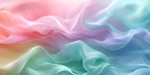 Fototapeta premium Soft, flowing fabric in a dreamy rainbow of colors. Perfect for a background or design element.