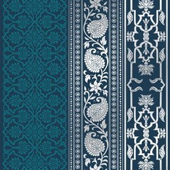 wedding card design, traditional paisley floral pattern , royal India	