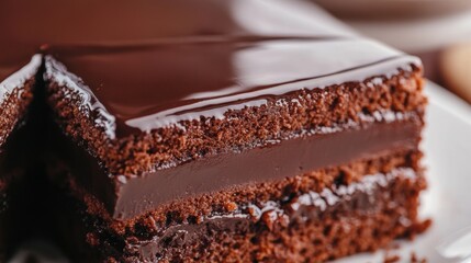 Obraz premium Chocolate Cake Closeup.