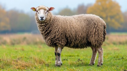 Fototapeta premium Portrait of a Sheep in a Meadow
