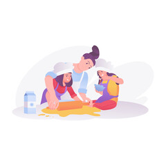 A flat style illustration of christmas cooking 