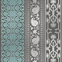 wedding card design, traditional paisley floral pattern , royal India	