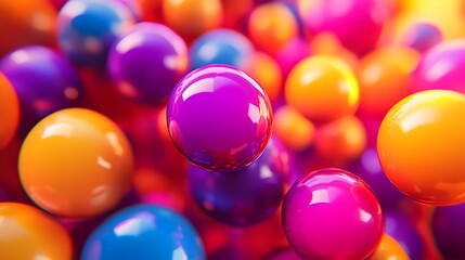 3d rendering picture of colorful balls. Abstract wallpaper and background. 