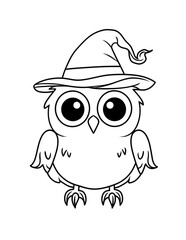 halloween coloring page isolated on white background. For kids coloring book. Coloring page for Halloween