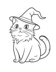 halloween coloring page isolated on white background. For kids coloring book. Coloring page for Halloween