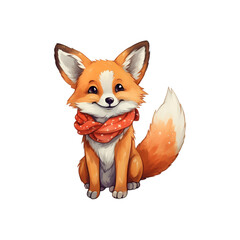 Obraz premium A smiling orange fox is suitable for children's book illustrations, wildlife designs, or nature themed marketing materials. Generative AI