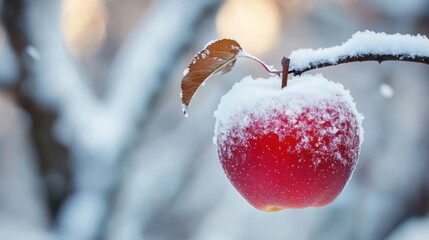 Snowy Red Apple.