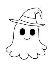 halloween coloring page isolated on white background. For kids coloring book. Coloring page for Halloween