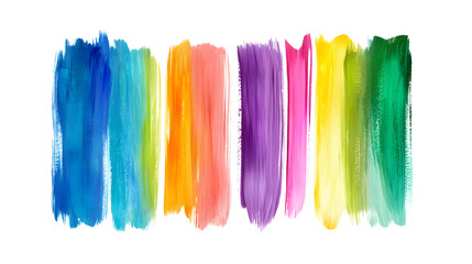 Fototapeta premium Colorful paint strokes on a white background design, vector illustration design with a rainbow color palette, vector style brush stroke design, vector graphics design