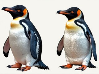 Fototapeta premium Sticker, penguin on a white background. Drawn in a cutely cute style