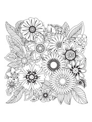 Flower Adult Coloring Pages Relax and Unleash Your Creativity