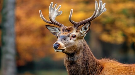 portrait of a deer with fluffy velvet antlers