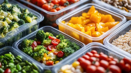Healthy food served in small containers