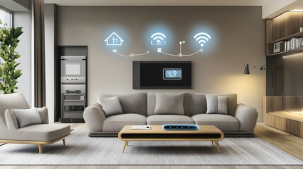 Modern Stylish Living Room with Smart Technology
