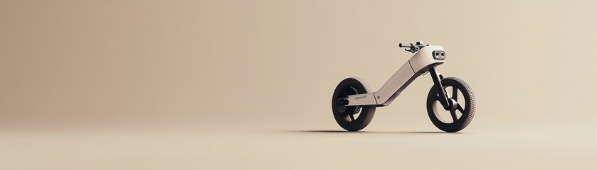 A sleek, modern electric scooter stands on a minimalist surface, showcasing its stylish design and advanced features.