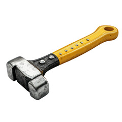 Obraz premium Yellow Handle Hammer Isolated On a White Background
