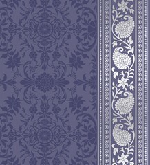 wedding card design, traditional paisley floral pattern , royal India	