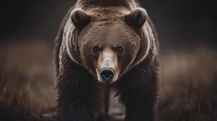Fototapeta premium A Grizzly Bear Staring Directly at the Camera