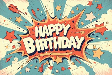 Obraz premium Happy birthday greeting celebration image