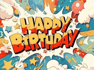 Happy birthday greeting celebration image