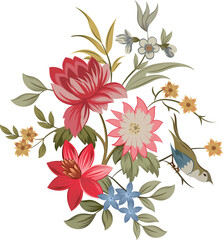 Floral Motif, illustration vector art