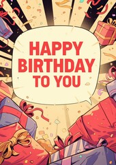 Obraz premium Happy birthday greeting celebration image
