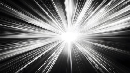 Fototapeta premium Radiant light burst in black and white