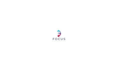 Letter f Vector logo gradient colorful style drop shape 