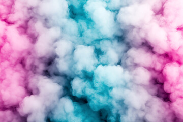 Fototapeta premium A cloud of smoke with a blue and pink hue. The smoke is swirling and billowing, creating a sense of movement and energy. The colors of the smoke evoke a feeling of excitement and wonder