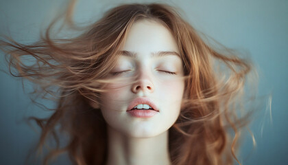 Naklejka premium Capture people gently moving their heads or hands, using just enough motion blur to create a soft, ethereal effect while keeping key facial features sharp