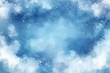 Fototapeta premium Enchanting winter sky with swirling snowflakes and intricate ice crystals, perfect for creating magical winter backgrounds and festive seasonal designs