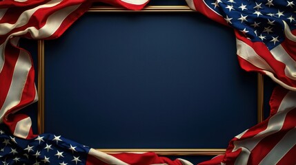 Elegant Frame with Red, White, and Blue Background