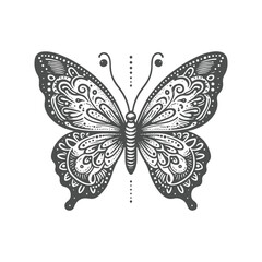 Handcrafted Butterfly Illustration – Intricate Line Art for Nature Lovers