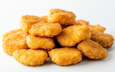Chicken nugget isolated stock photo on white background 